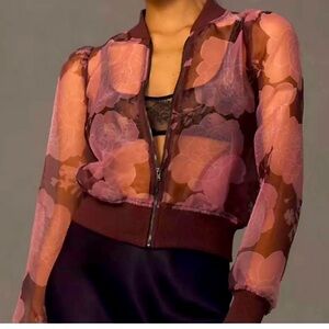 NWT Anthropology Dolan sheer organza bomber jacket